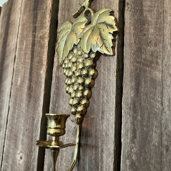 Bom bay Solid Brass Sconce Candle Holder Brass GRAPES - Picture 2 of 11